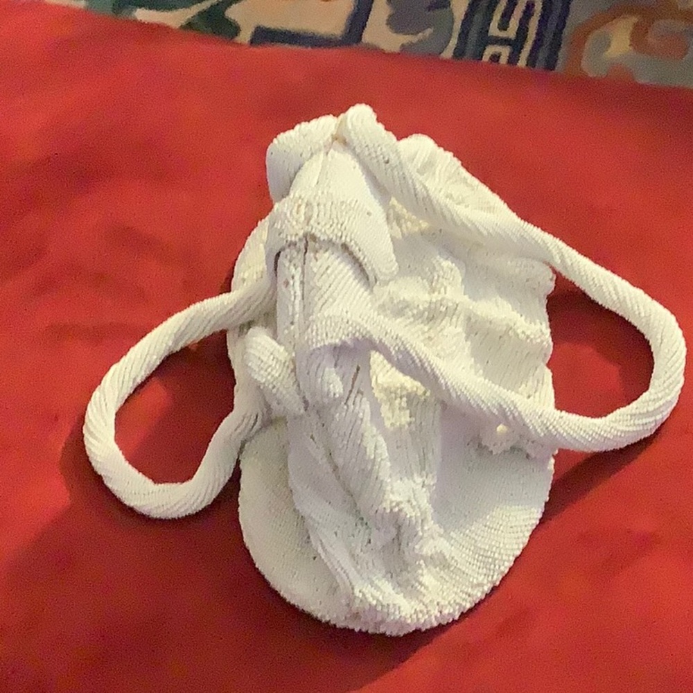 Vintage white beaded purse